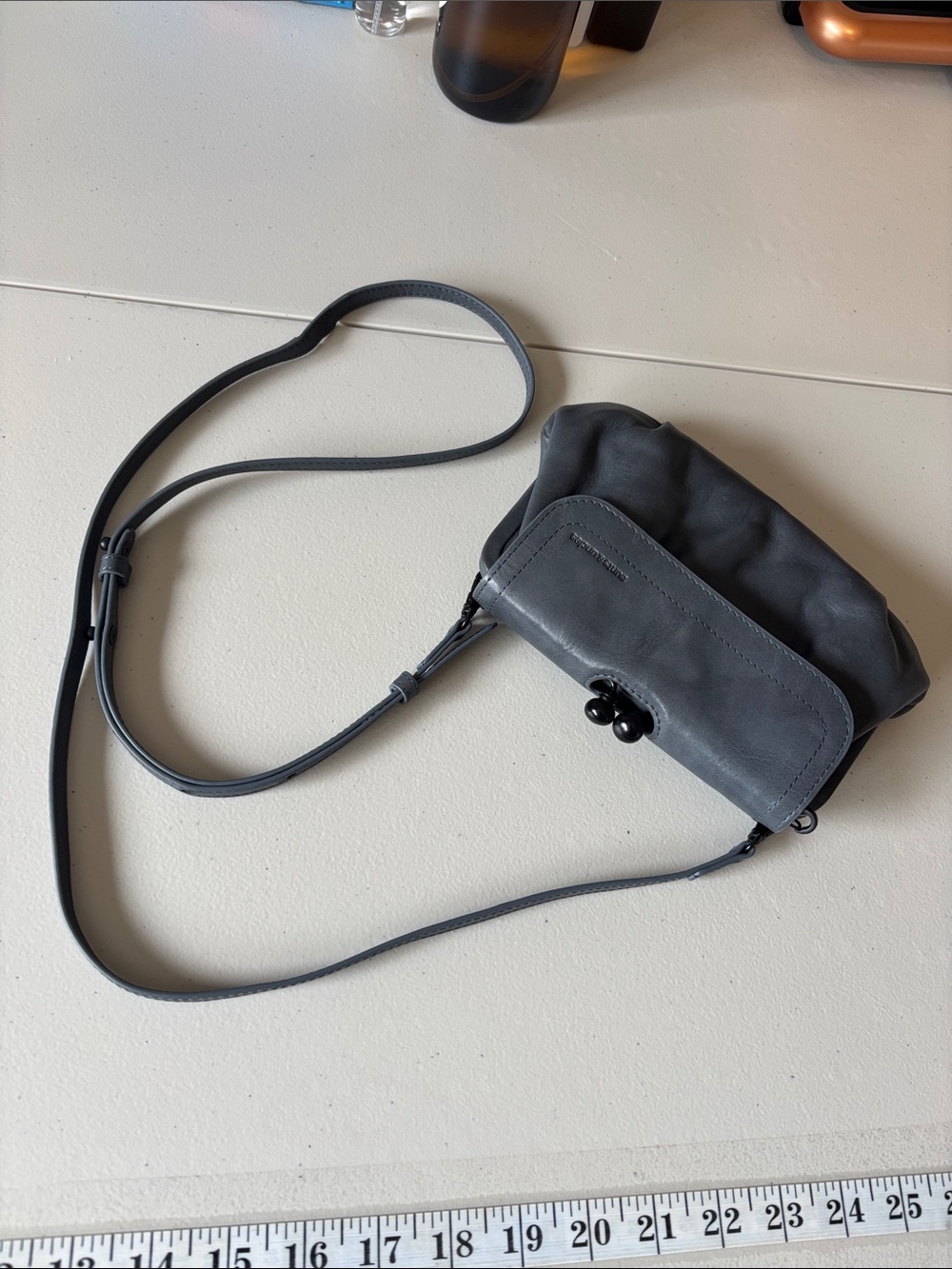 Aunts & Uncles Mrs Whoopie Pie Grey Leather Crossbody Wallet Clutch 3in1 German - Picture 6 of 12